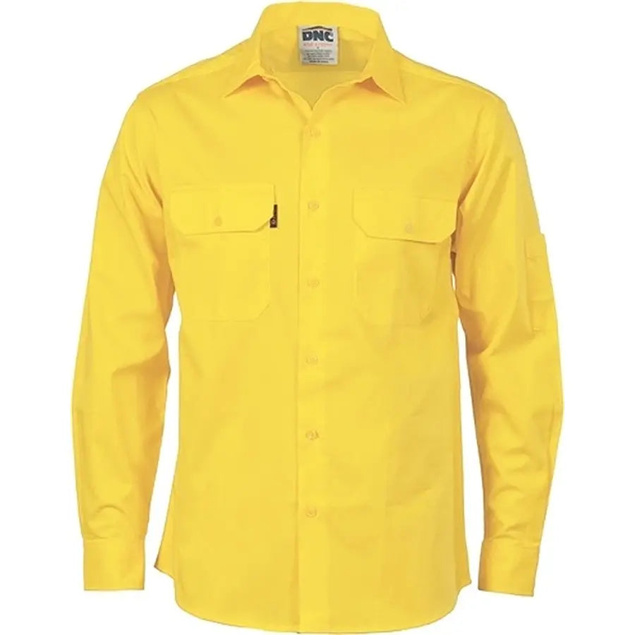 DNC 3208 Hi Vis Lightweight Long Sleeve Cotton Shirt