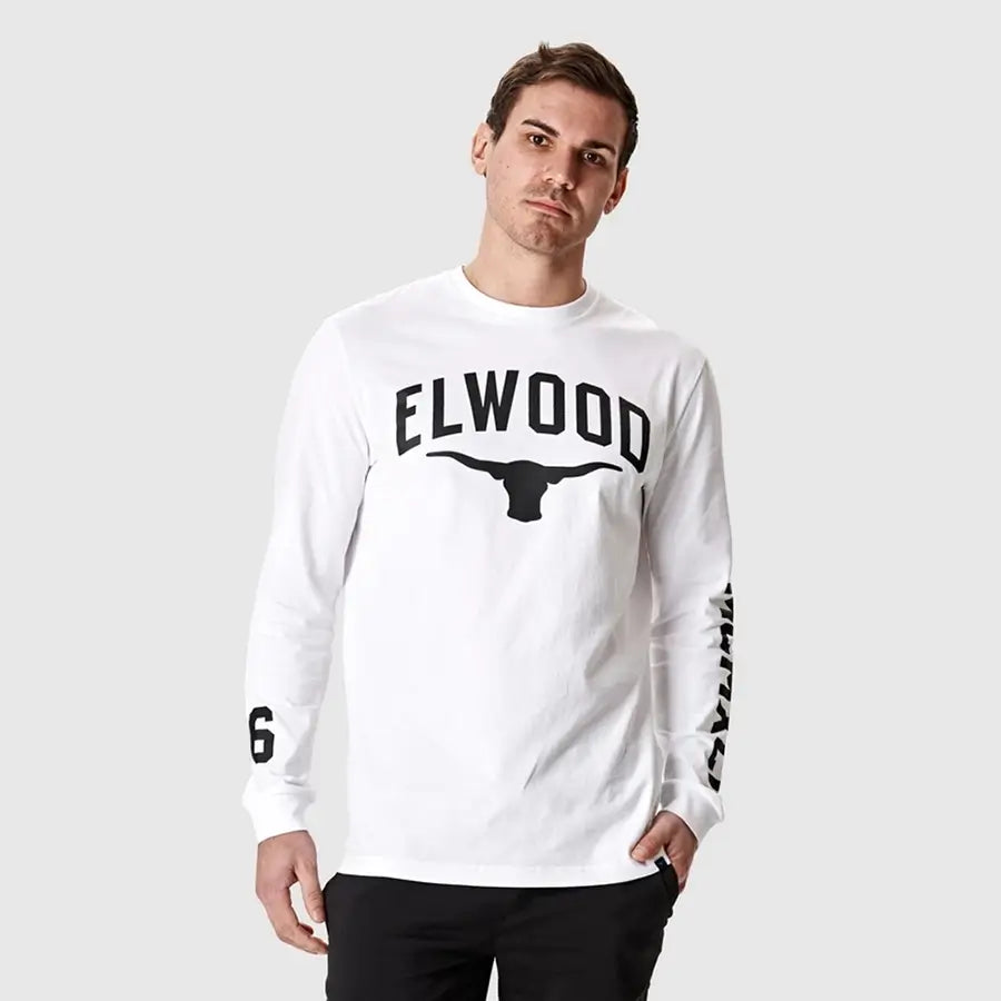 EWD830 Elwood White Long Sleeve Tee