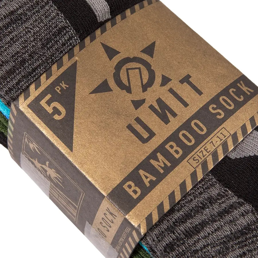 Unit Mens Frequency Lo Lux Bamboo Socks 5 Pack