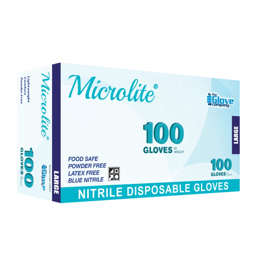 MicroLite Disposable Foodsafe Nitrile Gloves Box of 100