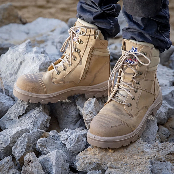 Steel Blue Southern Cross Zip Safety Boot w. Scuff Cap TPU