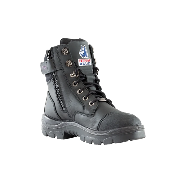 Steel Blue Southern Cross Zip Ladies Safety Boot w. Scuff Cap