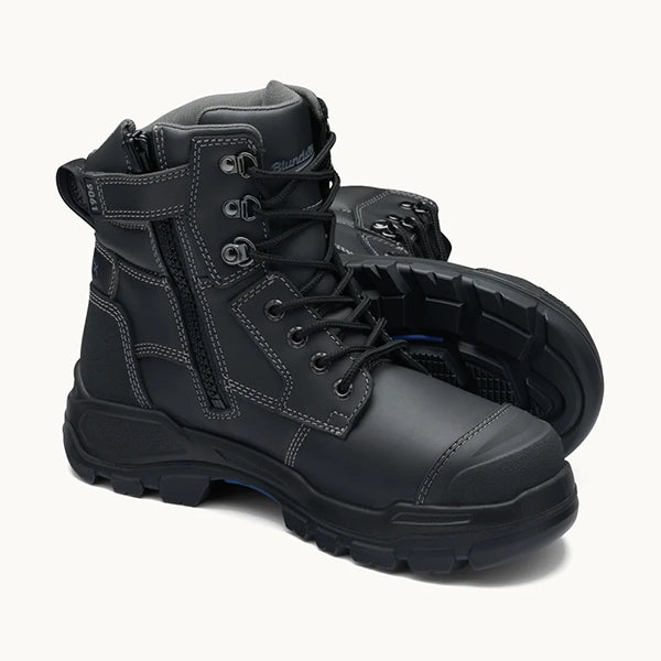 Blundstone 9061 RotoFlex Water-Resistant Platinum Leather PU/R 150mm Zip Sided Safety Boot