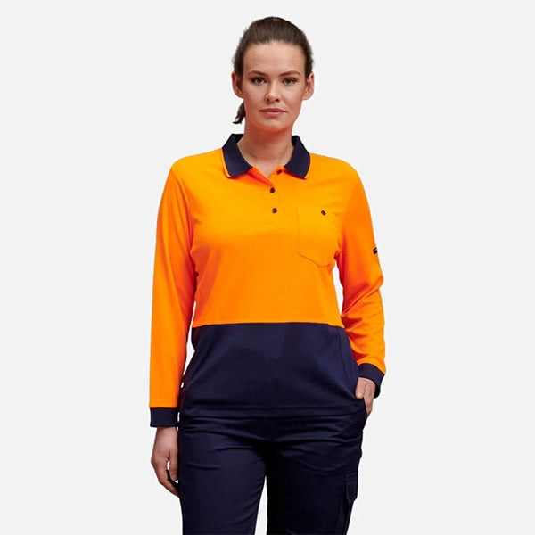 K44730 Womens Hyperfreeze Hi Vis L/S Polo