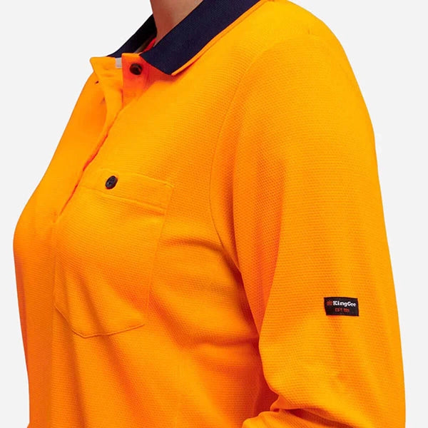 K44730 Womens Hyperfreeze Hi Vis L/S Polo