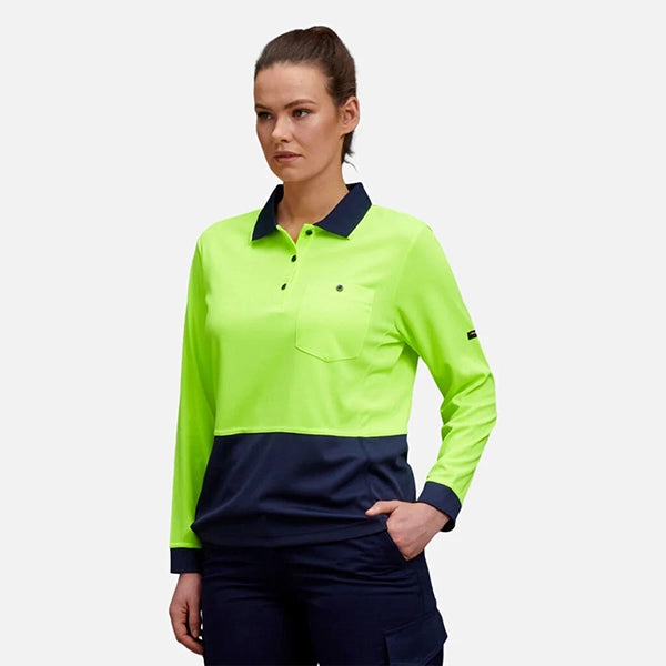 K44730 Womens Hyperfreeze Hi Vis L/S Polo