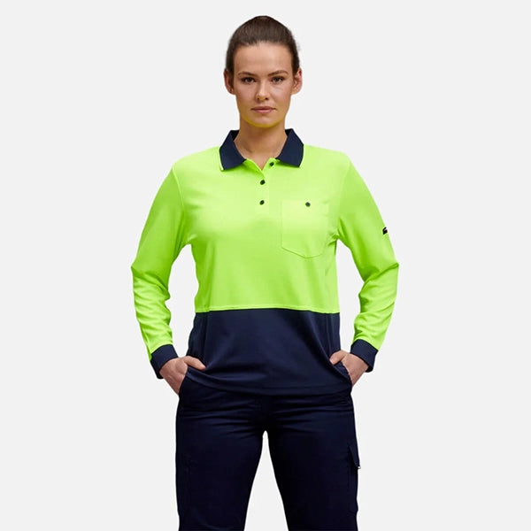 K44730 Womens Hyperfreeze Hi Vis L/S Polo