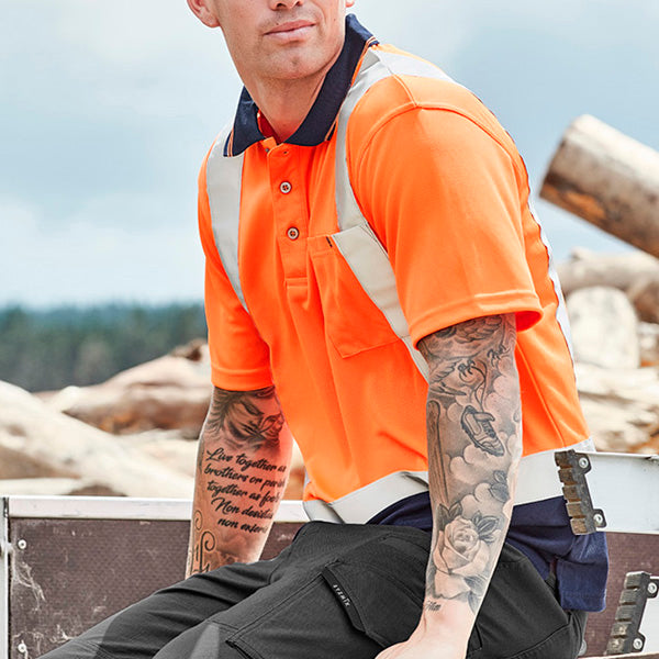 ZH233 Syzmik Hi Vis Short Sleeve Shoulder Taped Polo
