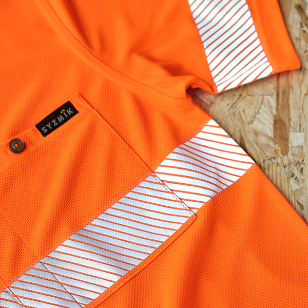 ZH535 Syzmik Unisex Hi Vis Segmented Tape Short Sleeve Polo