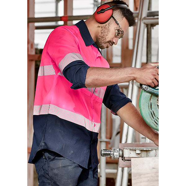 ZW470 Syzmik Mens Taped Hi Vis Outdoor Long Sleeve Shirt