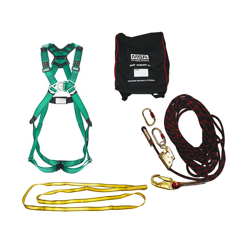Roof Workers Kit w. V-Form Harness 30m Kernmantle Rope