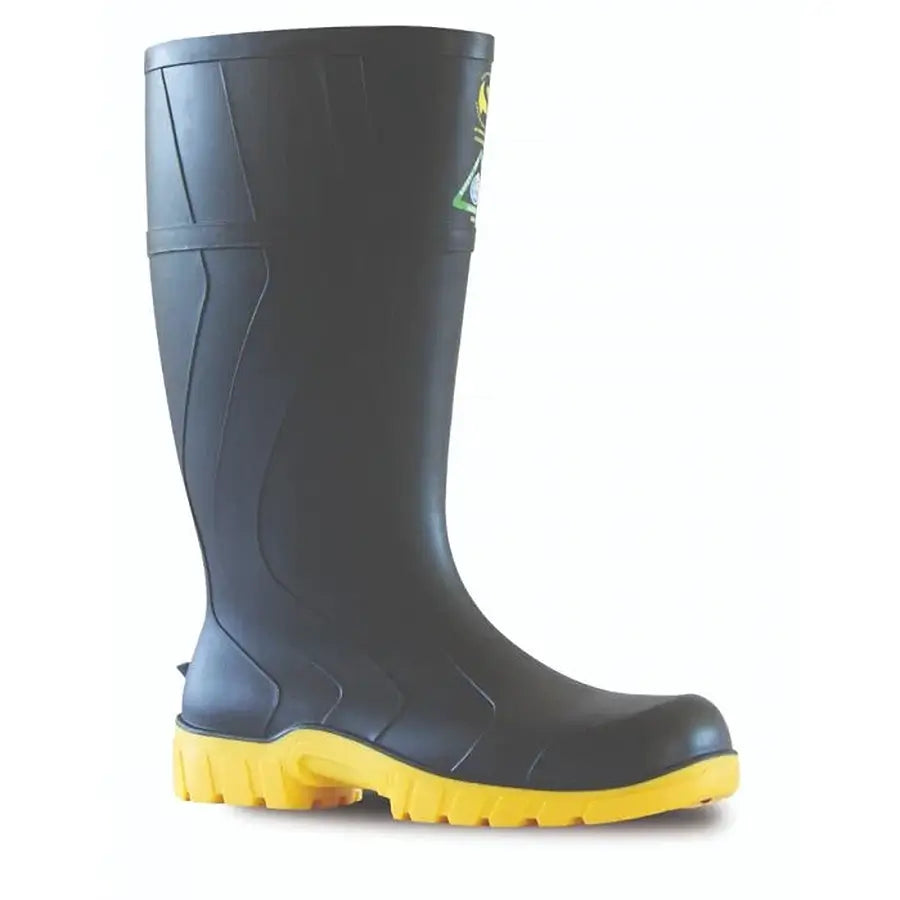 Bata 892-62390 Safemate PVC 400mm Safety Boot Size 15 Black/Yellow