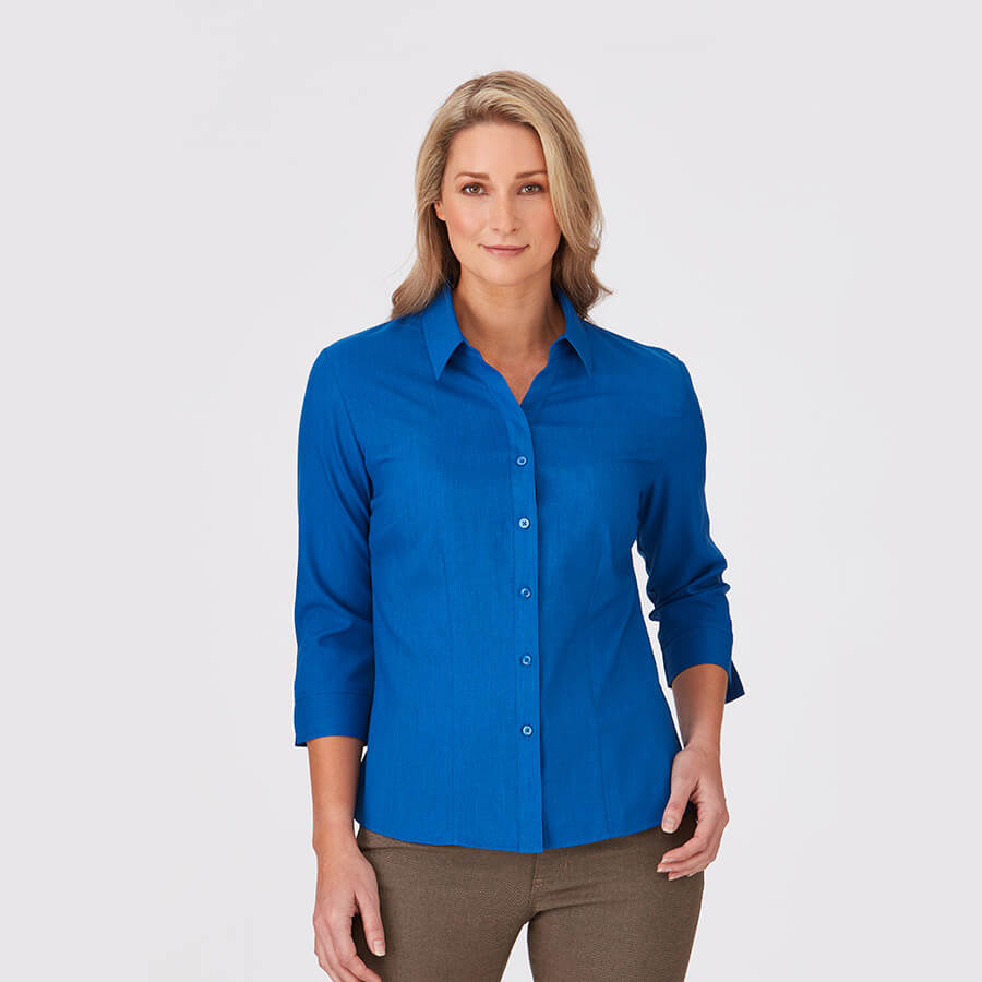 City Collection Ladies Ezylin 3/4 Sleeve Shirt - Plus Sizes