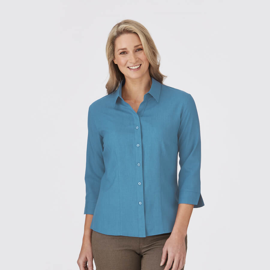City Collection Ladies Ezylin 3/4 Sleeve Shirt - Plus Sizes