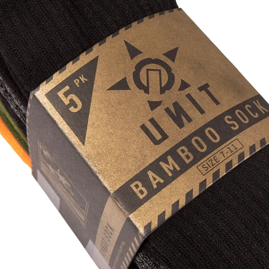 Unit Mens Quantum Hi Lux Bamboo Socks 5 Pack