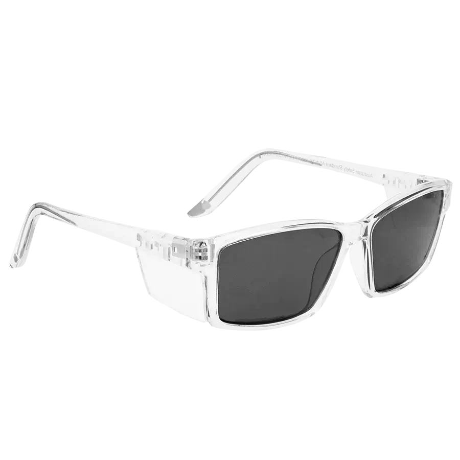Twister Safety Glasses Smoke Lens Clear Frame